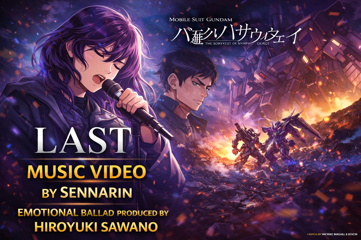 Mobile Suit Gundam Hathaway The Sorcery of Nymph Circe anime music video featuring SennaRin LAST song and scenes from the Gundam film